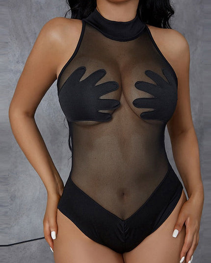ZASUWA Female Sexy Mesh Bodysuit