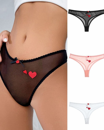 ZASUWA Female Love Print Mesh Panties