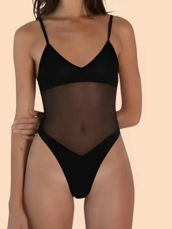 ZASUWA Female Sexy Sheer Mesh One Piece