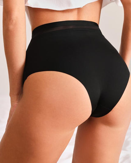 ZASUWA Female Solid Color Mesh High-rise Panties