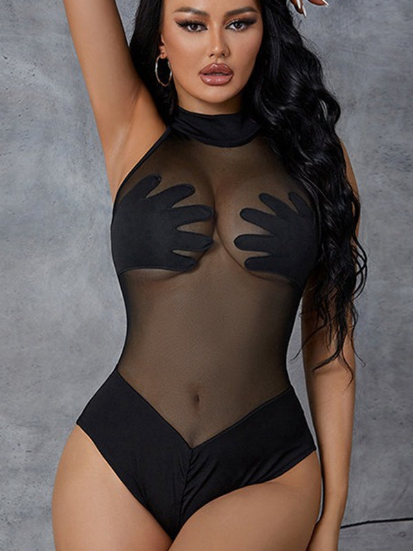 ZASUWA Female Sexy Mesh Bodysuit