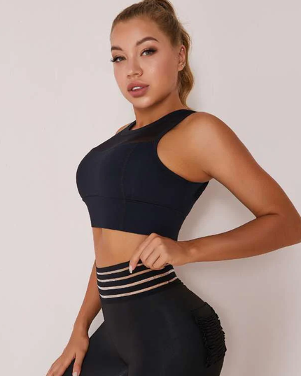 ZASUWA Female Mesh Stitching Yoga Bras