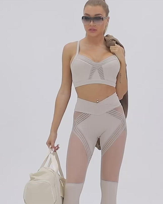 ZASUWA Female Mesh Cross Back Quick Dry Tracksuit