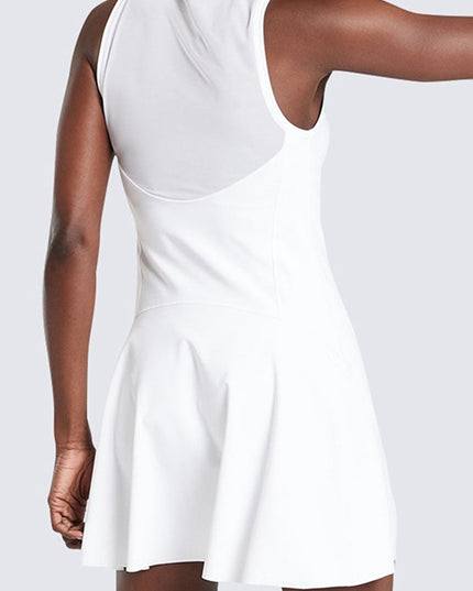 ZASUWA Female Sexy Mesh Pocket Zipper Short Dress