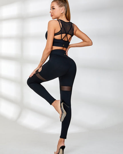 ZASUWA Female Mesh Cutout Cross Back Sports Bras