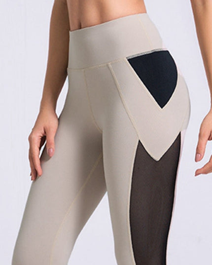 ZASUWA Female Contrast Color Mesh Leggings
