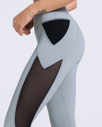 ZASUWA Female Contrast Color Mesh Leggings