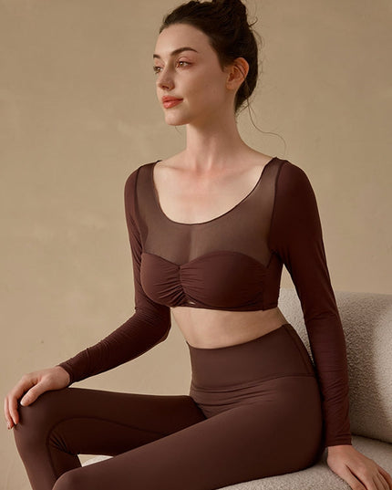 ZASUWA Female Sexy Sheer Mesh Long Sleeves