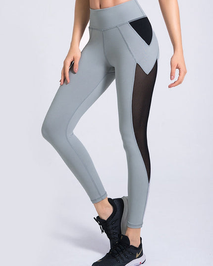 ZASUWA Female Contrast Color Mesh Leggings