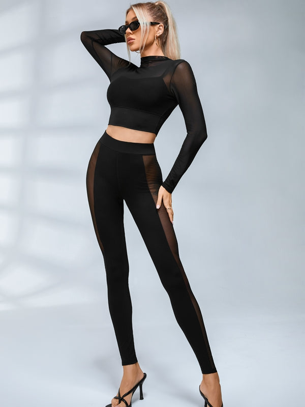 ZASUWA Female Sexy Sheer Mesh Long Sleeves