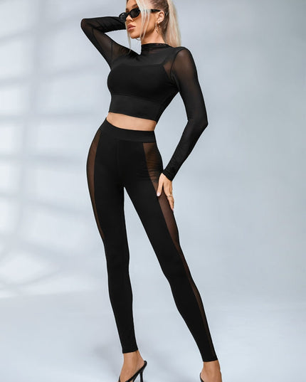 ❤ZASUWA Female Sexy Sheer Mesh Seamless Leggings