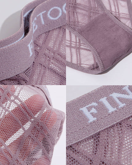 ZASUWA Female Lace Mesh with Letter Edges Net Panties