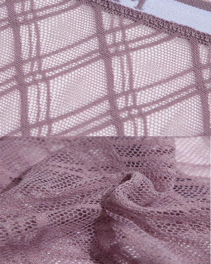 ZASUWA Female Lace Mesh with Letter Edges Net Panties