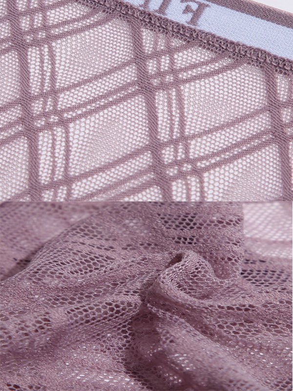 ZASUWA Female Lace Mesh with Letter Edges Net Panties