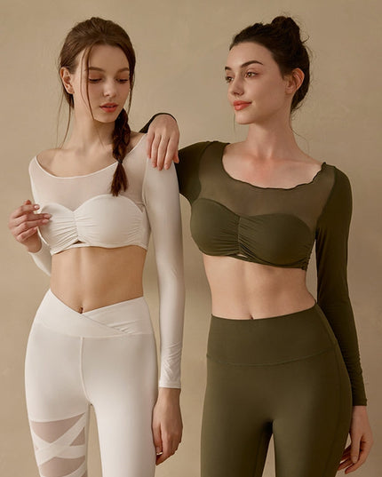 ZASUWA Female Sexy Sheer Mesh Long Sleeves