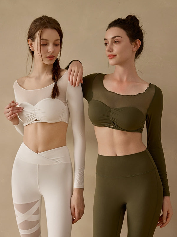 ZASUWA Female Sexy Sheer Mesh Long Sleeves