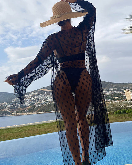 ZASUWA Female Wave Point Mesh 3-Pieces Bikini Set