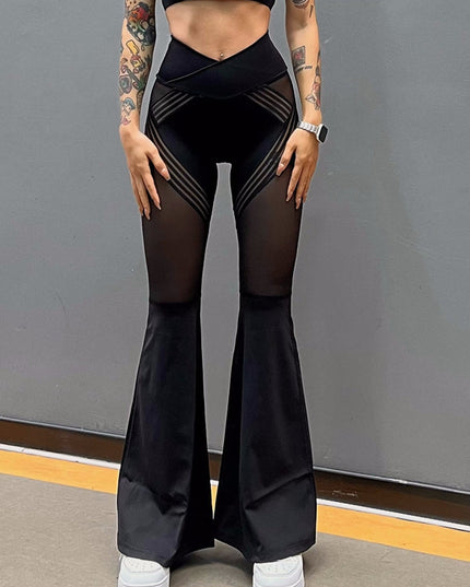 ZASUWA Female Mesh Flare Quick Dry Elastic Tight Leggings
