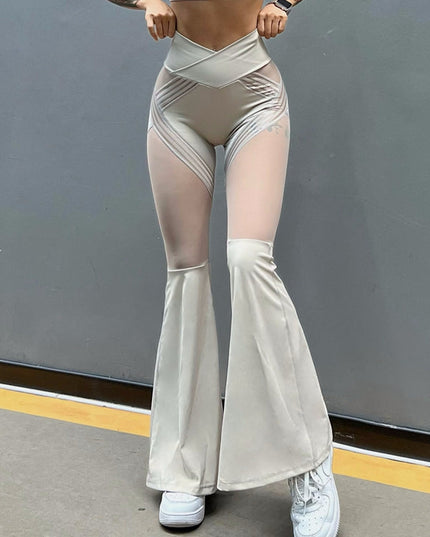 ZASUWA Female Mesh Flare Quick Dry Elastic Tight Leggings