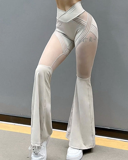 ZASUWA Female Mesh Flare Quick Dry Elastic Tight Leggings