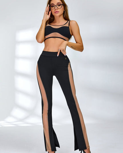 ❤ZASUWA Female Super Sexy Unique Sheer Mesh Split Tracksuit