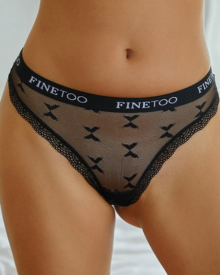ZASUWA Female Butterfly Mesh Letter Side Panties
