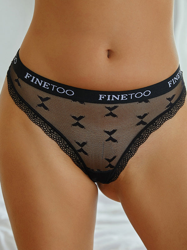 ZASUWA Female Butterfly Mesh Letter Side Panties