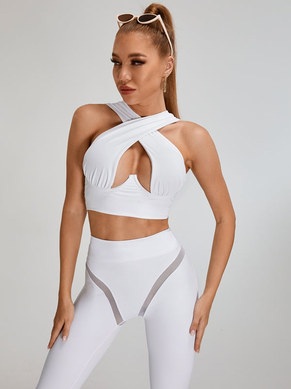 ❤ZASUWA Female Super Sexy Unique Mesh Hip-lift Cross Tracksuit