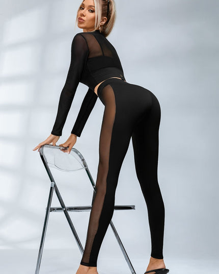 ❤ZASUWA Female Sexy Sheer Mesh Seamless Leggings