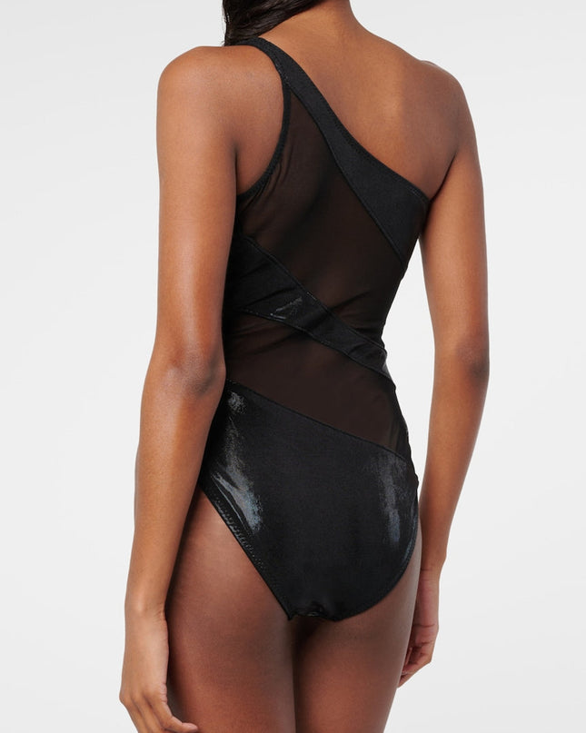 ZASUWA Female Glossy Sheer Mesh Elegance One Piece