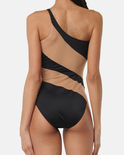 ZASUWA Female Glossy Sheer Mesh Elegance One Piece