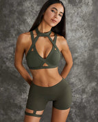 Dark Sea Green / S / Bras+Shorts