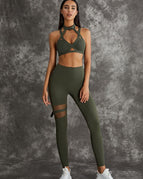 Dark Sea Green / S / Bras+Leggings