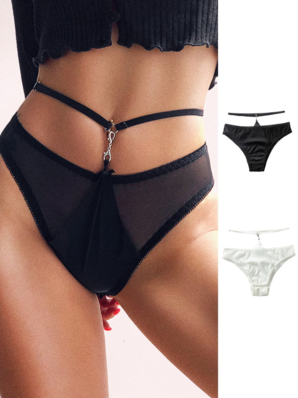ZASUWA Female Mesh Hollow Out Waist Ring Panties