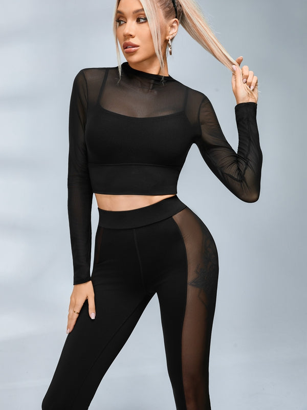 ❤ZASUWA Female Sexy Sheer Mesh Seamless Leggings