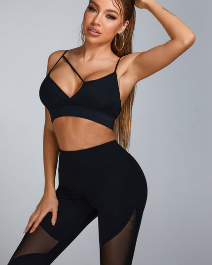 ZASUWA Female High Waist Stretch Mesh Stitching Leggings