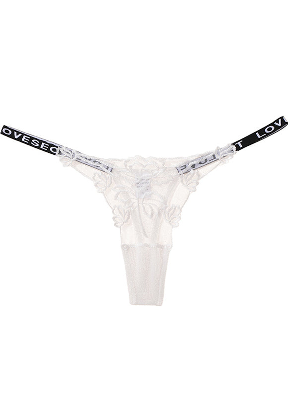 ZASUWA Female Sexy Flower Lace Mesh T-back Panties