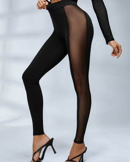 ZASUWA Female Sexy Sheer Mesh Long Sleeves