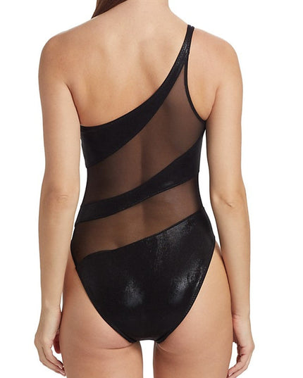 ZASUWA Female Glossy Sheer Mesh Elegance One Piece