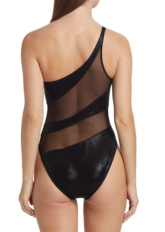 ZASUWA Female Glossy Sheer Mesh Elegance One Piece