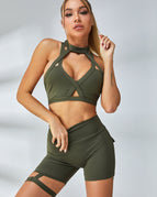 Bras+Shorts / Dark Sea Green / S