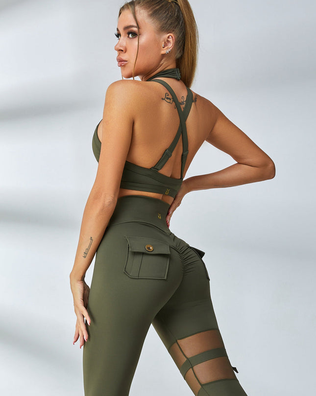 ZASUWA Female Unique Cut Out Pocket Mesh Scrunch Bum Sportswear