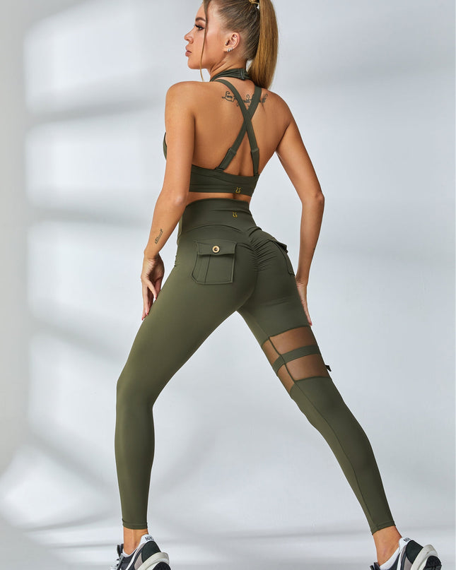 ZASUWA Female Unique Cut Out Pocket Mesh Scrunch Bum Sportswear