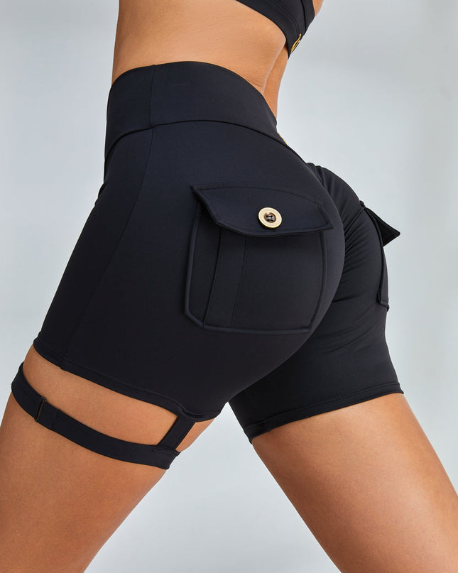 ZASUWA Female Unique Cut Out Pocket Mesh Scrunch Bum Leggings