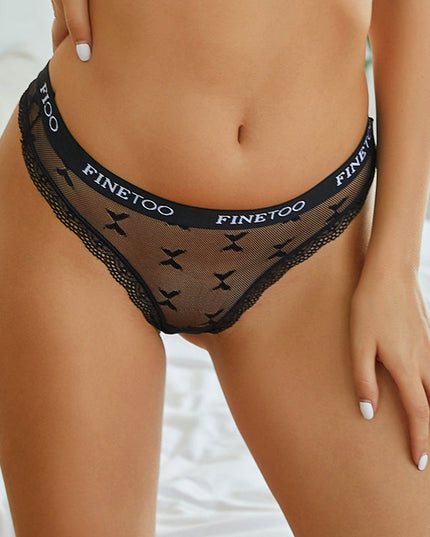ZASUWA Female Butterfly Mesh Letter Side Panties
