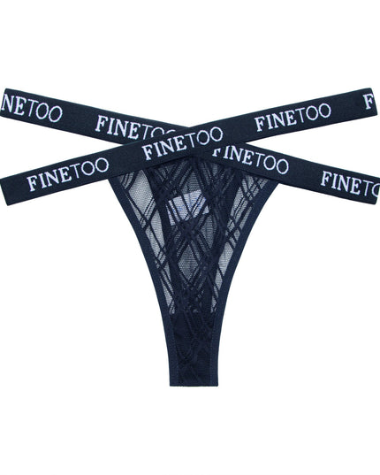 ZASUWA Female Mesh Hollow Out Print Panties