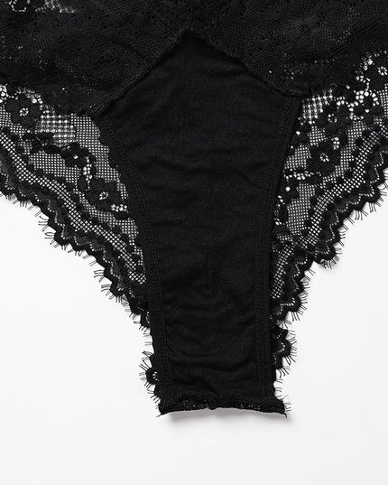 ZASUWA Female Lace Stripe Band Mesh Panties