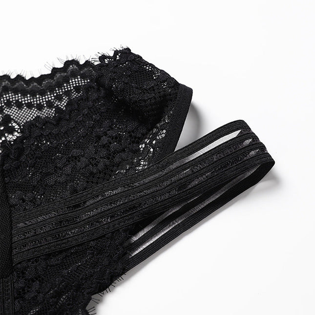 ZASUWA Female Lace Stripe Band Mesh Panties