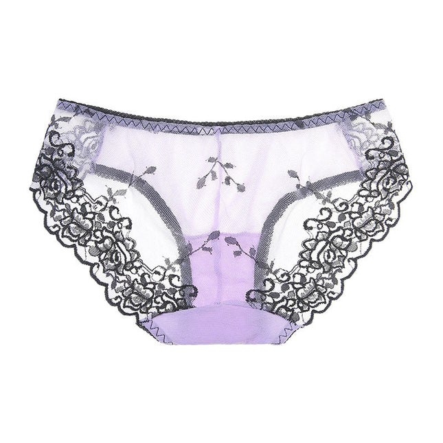 ZASUWA Female Unique Embroidery Quick-dry Mesh Breathable Panties