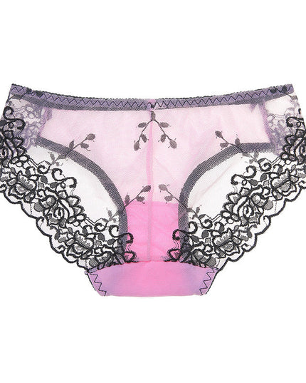 ZASUWA Female Unique Embroidery Quick-dry Mesh Breathable Panties